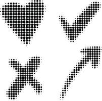 Linear halftone dots. halftone arrows vector