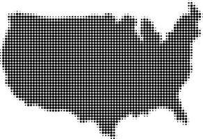 halftone map of america, map of america halftone style vector