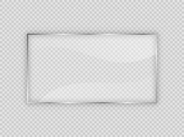 Glass plate in rectangular frame vector