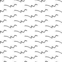 Seamless pattern with black sketch hand drawn round squiggle  shape on white background. Abstract grunge texture. Vector illustration