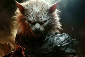 AI generated Ferocious thundercats, combining feline grace with electrifying strength - Generative AI photo