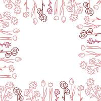 Decorative floral wreath. Frame from flowers. Vector illustration