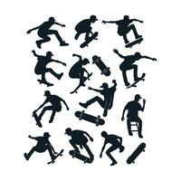 set of skateboard vector silhouette