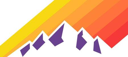mountain with diagonal orange stripes web banner background vector