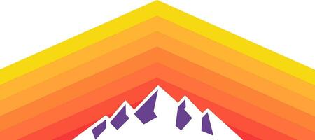 yellow orange stripes triangle mountain background vector