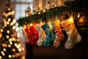 AI generated Christmas Stockings - Generative AI photo