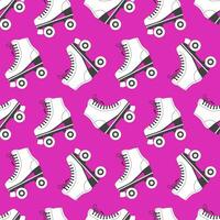 Seamless pattern with cute retro roller skates. Vintage background for children's textiles, wrapping paper. Cartoon background for girls. Vector