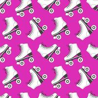 Seamless pattern with cute retro roller skates. Vintage background for children's textiles, wrapping paper. Cartoon background for girls. Vector