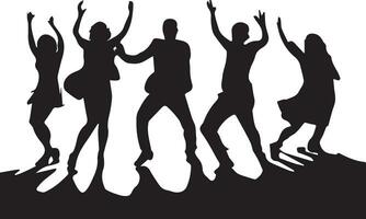 silhouettes of people dancing vector