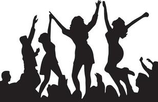 silhouettes of people dancing vector