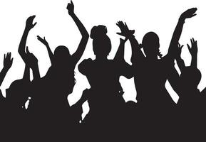 silhouettes of people dancing vector