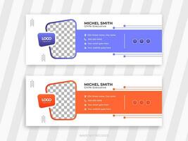 Colorful Email Signatures Template Vector Design. Professional Email Signature Template Modern and Minimal Layout. email footer template set, mail Signatures set.