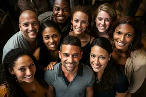 ai generado caras de multirracial personas mirando a cámara foto