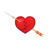 arrow in broken heart illustration vector