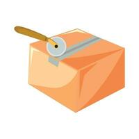 roll knife in box illustration vector