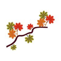 maple autumn decoration vector