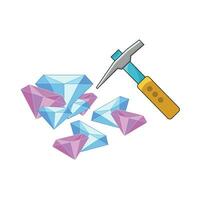 hammer with diamond illustration vector