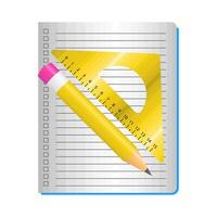 ruler with pencil in book illustration vector