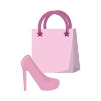 compras bolso con alto tacones ilustración vector