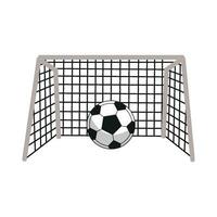 soccer ball in goal net illustration vector