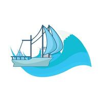 boat in sea illustration vector