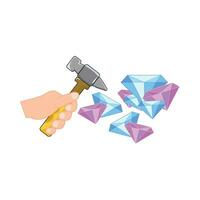 martillo con diamante ilustración vector