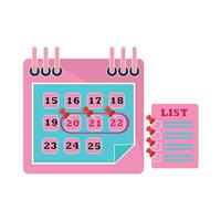 calendario con lista ilustración vector