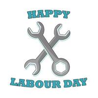 llave inglesa herramientas con labor día texto ilustración vector