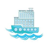 cruise ship in sea illustration vector