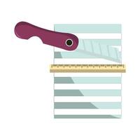 ruler with cutter in paper illustration vector