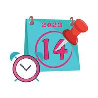 date calendar with clock time illustration vector