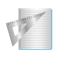 triangle ruler in book illustration vector