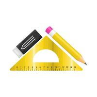 ruler, pencil with eraseer illustration vector