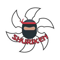shuriken con ninja Japón ilustración vector