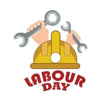 helmet labour with equipment illustration vector