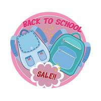 backpack back to school promotion illustration vector