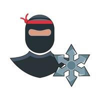 shuriken with ninja japan illustration vector