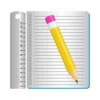 ruler with pencil in book illustration vector