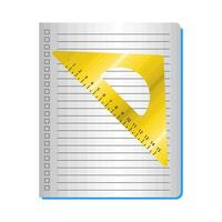 triangle ruler in book illustration vector