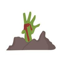 hand zombie in soil illustration vector