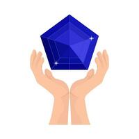 diamond in hand illustration vector