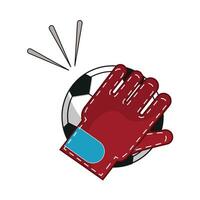 fútbol pelota en guantes portero ilustración vector