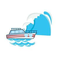 speedboat in sea illustration vector