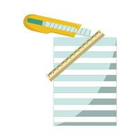 ruler with cutter in paper illustration vector