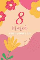 Postcard for March 8th with creative flowers. vector