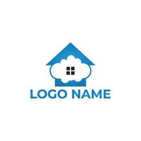 Vector cloud house logo design concept