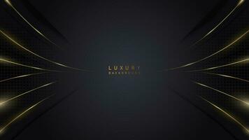 Luxury modern black abstract background with golden lines. vector illustration luxury deluxe template design