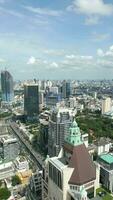 Aerial view of traffic in Bangkok downtown Thailand video