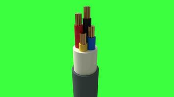 4Cores Realistic 3d wire or cable rendering and Animation for design, business, etc. video