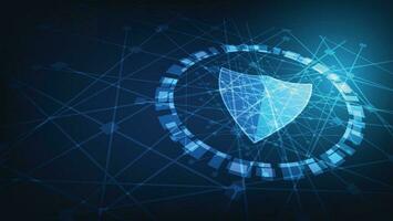 digital proteger con virtual pantalla en oscuro azul antecedentes ciber seguridad tecnología concepto vector